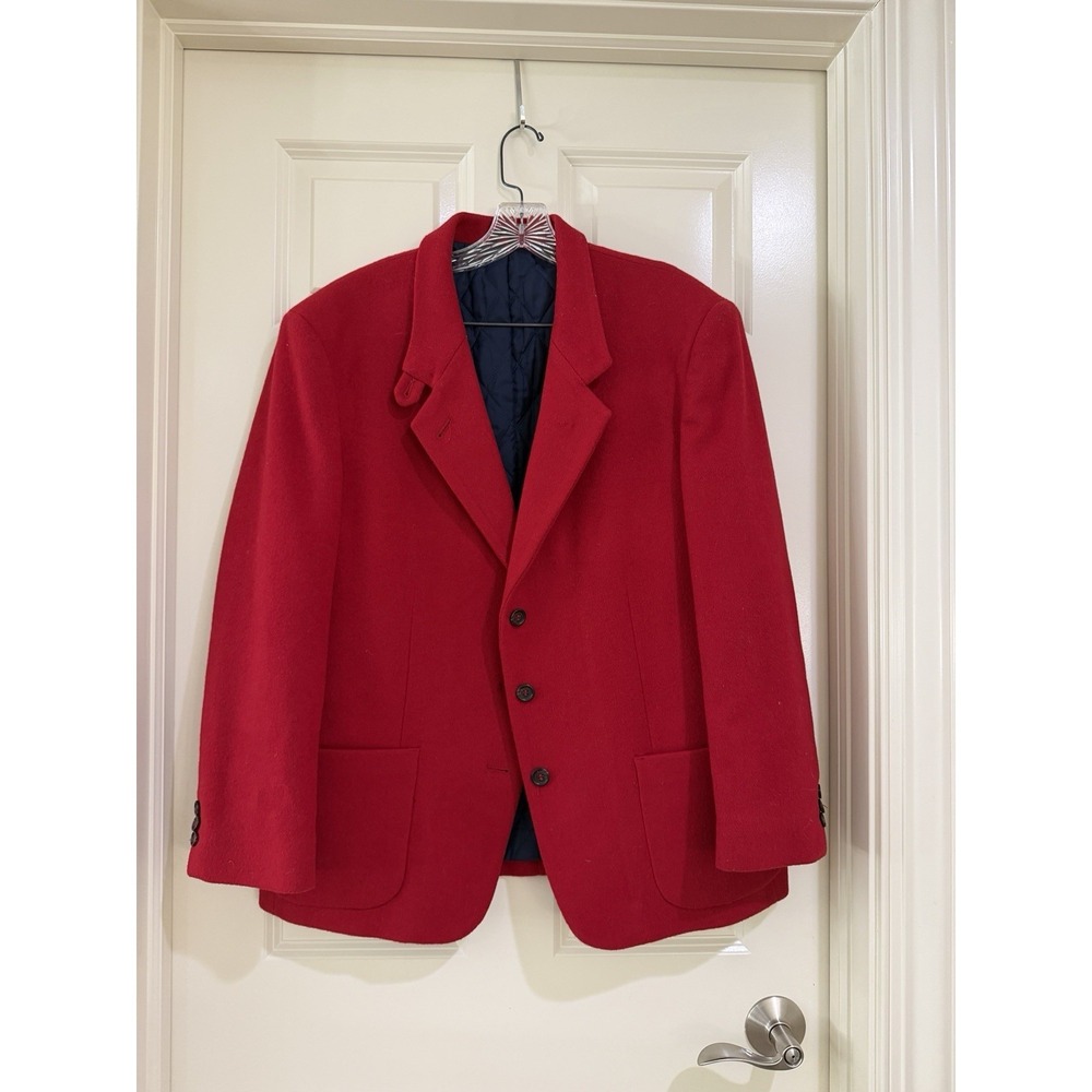 ll bean womens 100% WOOL 3M thinsulate red blazer size 18P